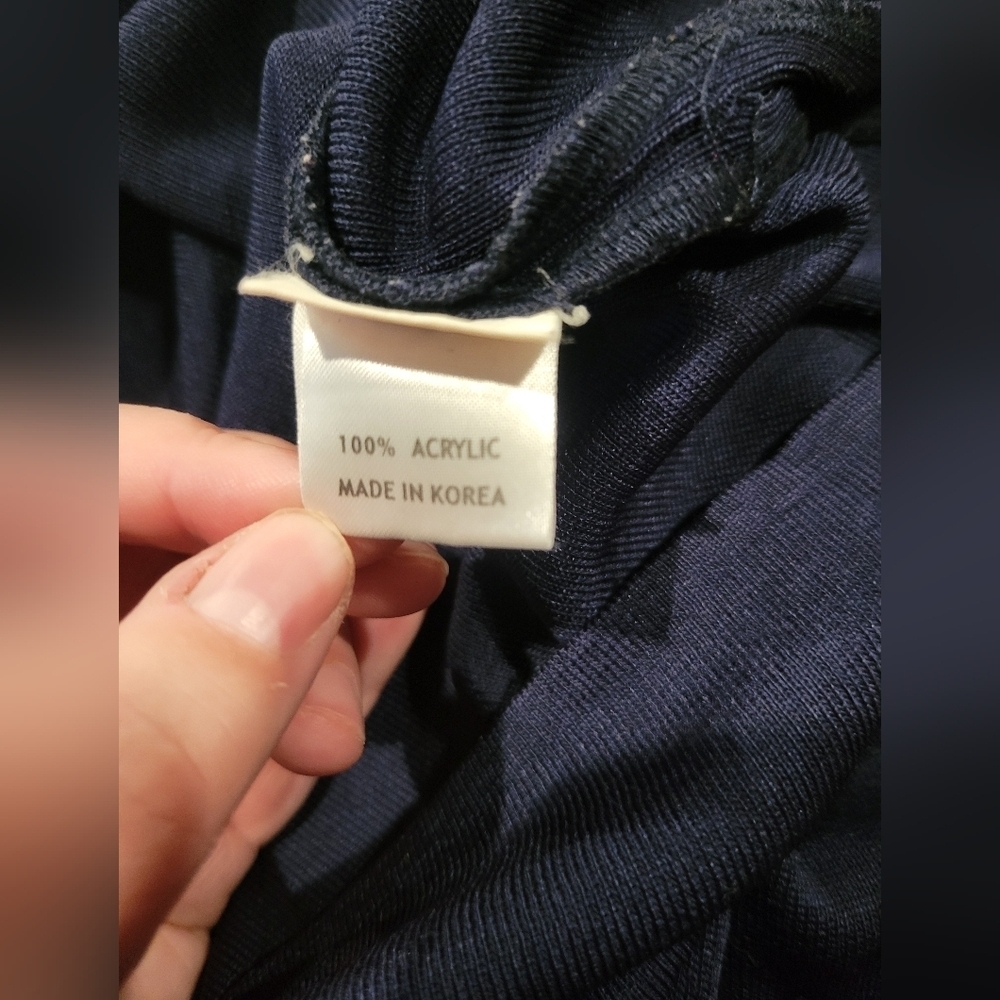 Howard Wolf Escape Size L Navy Ribbed Knit Shell Top - Picture 6 of 7